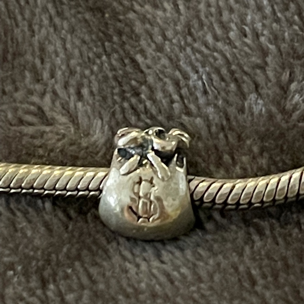 Pandora silver money bag charm